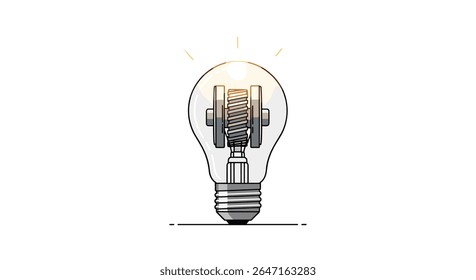 Inovação mecânica ilumina ideias dentro de uma lâmpada