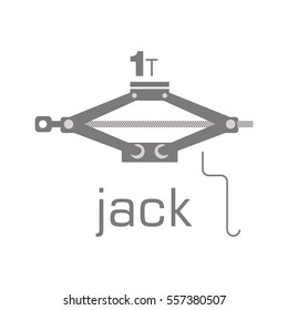 Mechanical jack for car repairs on the road. vector EPS-8