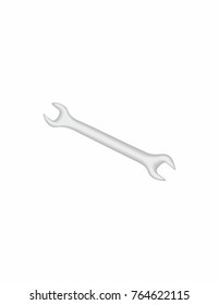 Mechanical key on white background