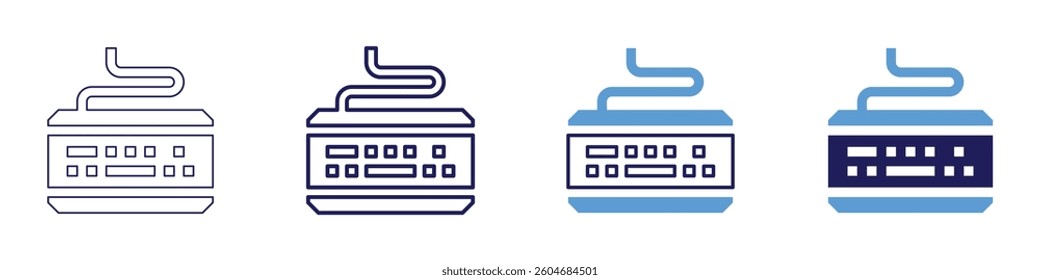 Mechanical key switches icon in 4 different styles. Thin Line, Line, Bold Line, Duotone. Duotone style. Editable stroke.