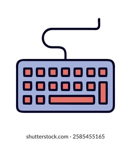 Mechanical keyboard with a cable tech gadget illustration