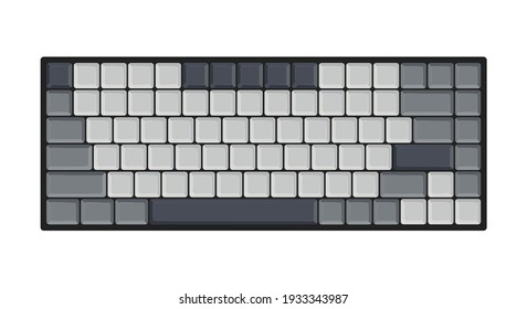 Mechanical Keyboard, Computer Keyboard, Keyboard Icon, Keyboard Illustration, Trendy Technology, Ergonomic, Vector Illustration Background