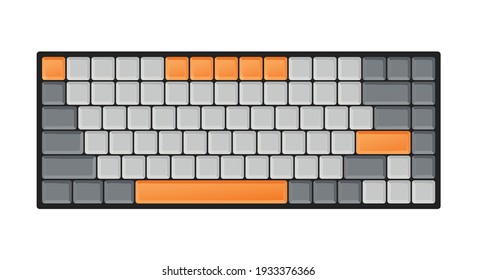 Mechanical Keyboard, Computer Keyboard, Keyboard Icon, Keyboard Illustration, Trendy Technology, Ergonomic, Vector Illustration Background