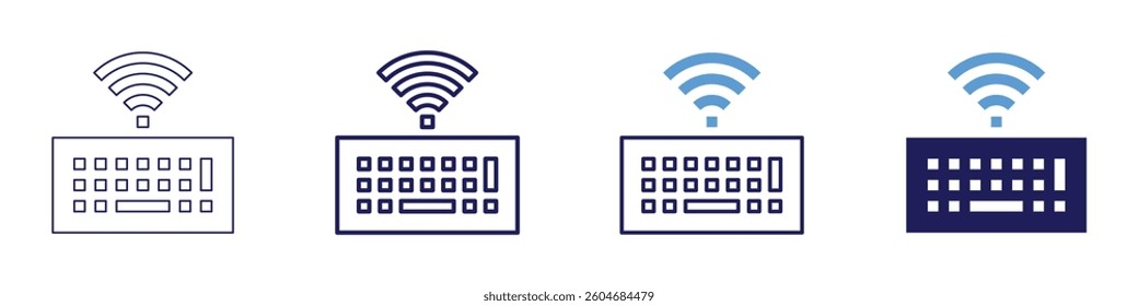Mechanical keyboard kit icon in 4 different styles. Thin Line, Line, Bold Line, Duotone. Duotone style. Editable stroke.