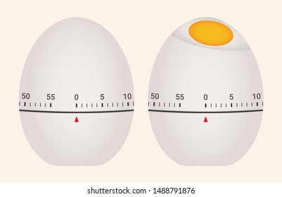 Mechanical Kitchen Timer. Egg Shape Design. Vector Illustration EPS10.