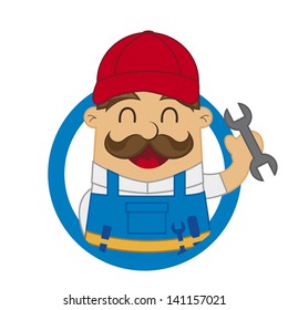 mechanical label over white background vector illustration