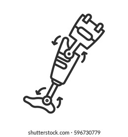 Mechanical leg prosthesis. flexion points