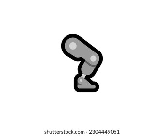 Mechanical Leg vector icon on a white background. Artificial leg emoji illustration. Isolated robotic leg vector emoticon