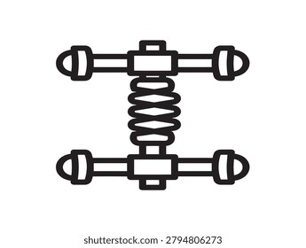 Mechanical Limb Dampener Suspension Spring Line Art Illustration