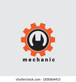 Mechanical Logo Design. Industrial Machinery Repair Or Maintenance Company Logo
