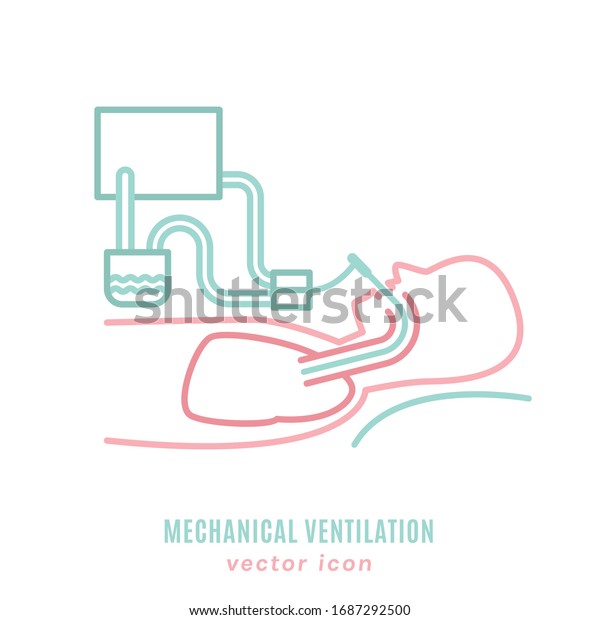 機械式肺換気アイコン 肺手術の絵文字 急性呼吸窮迫症候群 頻呼吸 医療 緊急治療サイン 白い背景にベクターイラスト のベクター画像素材 ロイヤリティフリー