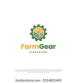 Mechanical machine farm logo icon on isolated background