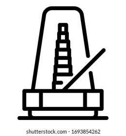 Mechanical metronome icon. Outline mechanical metronome vector icon for web design isolated on white background