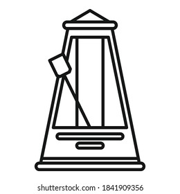 Mechanical metronome icon. Outline mechanical metronome vector icon for web design isolated on white background