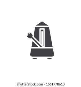 Mechanische metronome Vektorillustration Symbol. volles Flachzeichen für mobiles Konzept und Webdesign. Metronome-Glyphsymbol. Musikrhythmussymbol, Logo-Abbildung. Vektorillustration-Grafiken