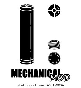 Mechanical mod. Vaporizer. Illustration of Electronic cigarette.