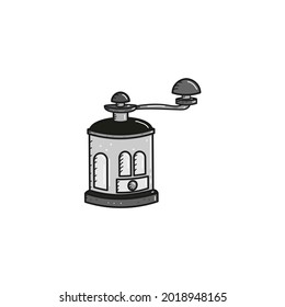  mechanische alte Kaffeemaschine, ZeichenVektorgrafik