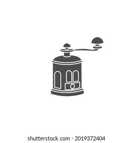  mechanical old coffee grinder , drawing vector illustration
