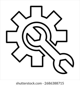 Vetor de Ilustração de Ícone de Contorno Mecânico