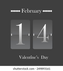 Mechanical panel letters. Valentines's Day.