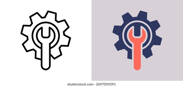 Icono de la parte mecánica whitegrey Ilustración vectorial