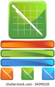 mechanical pencil icon glossy