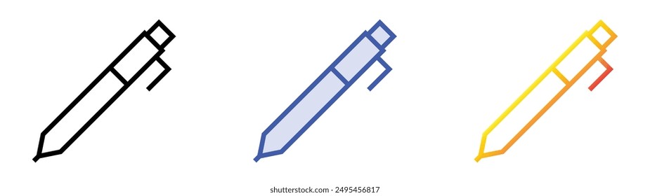 mechanical pencil icon. Linear, Blue Fill and Gradient Style Design Isolated On White Background