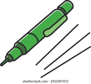 Mechanical pencil shear core handwritten style illustration icon