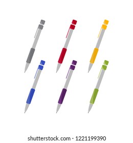 mechanical pencils set cartoon vector illustration. Flat concept vector illustration.