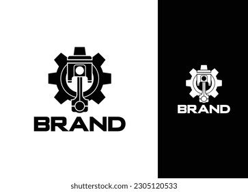 Mechanical Piston Logo Design - Logo Design Template