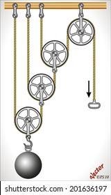 Mechanical Power.  Loaded Movable Pulleys