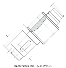 Mechanische Projektionszeichnung. Bauplan. Ingenieurentwurf