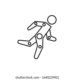 Mechanical prosthesis icon. Simple line outline vector orthopedics icons for ui and ux website or mobile application