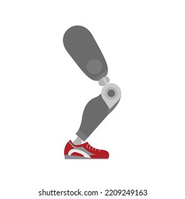 A mechanical or prosthetic leg emoji vector red shoe illustration