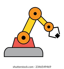 Mechanical robot arm machine icon, technology hydraulic robotic hand, vector illustration .