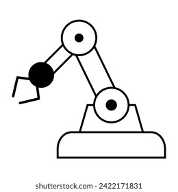 Mechanical robot arm machine icon, technology hydraulic robotic hand, vector illustration .