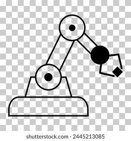Mechanical robot arm machine icon, technology hydraulic robotic hand, vector illustration .