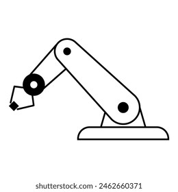 Mechanische Roboterarm Maschinensymbol, Technologie hydraulische Roboterhand, Vektorillustration .