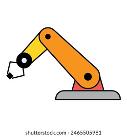 Mechanical robot arm machine icon, technology hydraulic robotic hand, vector illustration .
