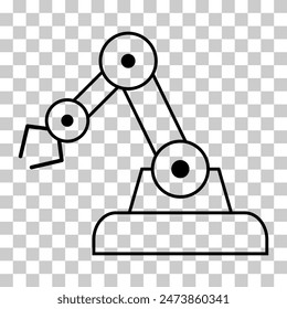 Mechanical robot arm machine icon, technology hydraulic robotic hand, vector illustration .