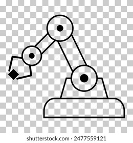 Mechanical robot arm machine icon, technology hydraulic robotic hand, vector illustration .