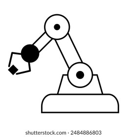 Mechanical robot arm machine icon, technology hydraulic robotic hand, vector illustration .