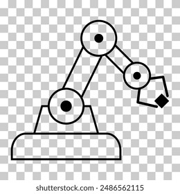 Mechanical robot arm machine icon, technology hydraulic robotic hand, vector illustration .