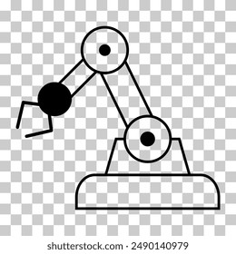 Mechanical robot arm machine icon, technology hydraulic robotic hand, vector illustration .