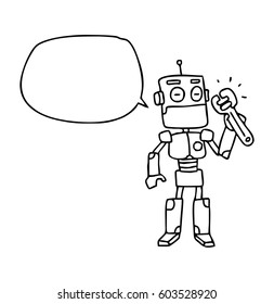 mechanical robot doodle