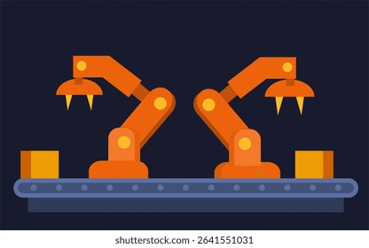 A mechanical robotic arm designed for industrial automation, manufacturing, and technology-related projects. Ideal for factory, robotics, automation, and innovation themes.