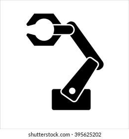 Mechanical robotic arm Vector Illustration. Programmable robotic arm for multiple industrial applications