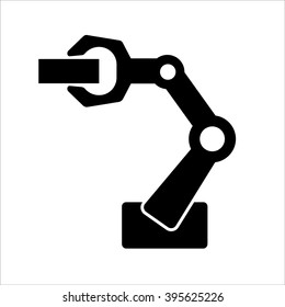 Mechanical robotic arm Vector Illustration. Programmable robotic arm for multiple industrial applications
