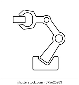 Mechanical robotic arm Vector Illustration. Programmable robotic arm for multiple industrial applications