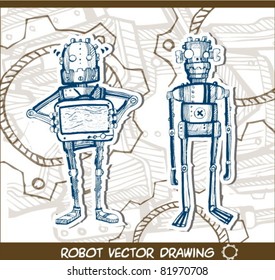 mechanical robots. Vector Illustration